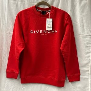 Givenchy Kids Red Sweatshirt, NWT, Size 12+, fits like Men’s XS